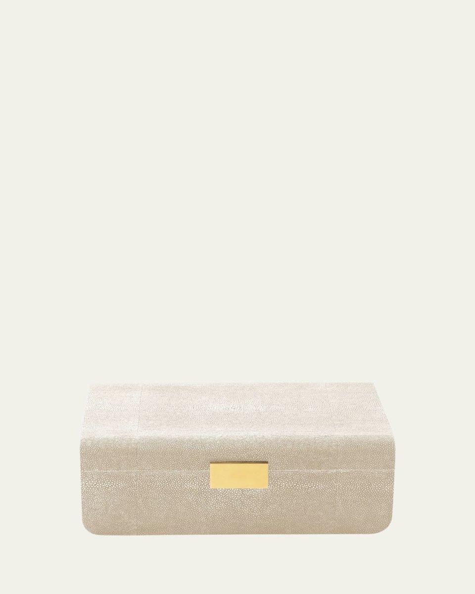 Modern Faux Shagreen Large Jewelry Box